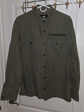 Superdry Men's Olive Green Military Field Button Down Shirr
